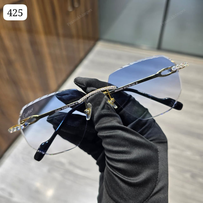 Moissanite Light Blue Sunglasses For Men