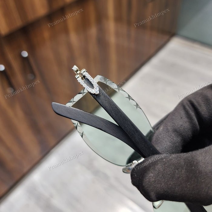 Luxurious Green Lens VVS D Moissanite Sunglasses