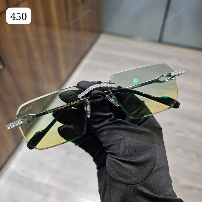 Green smoke Lens Moissanite Sunglasses