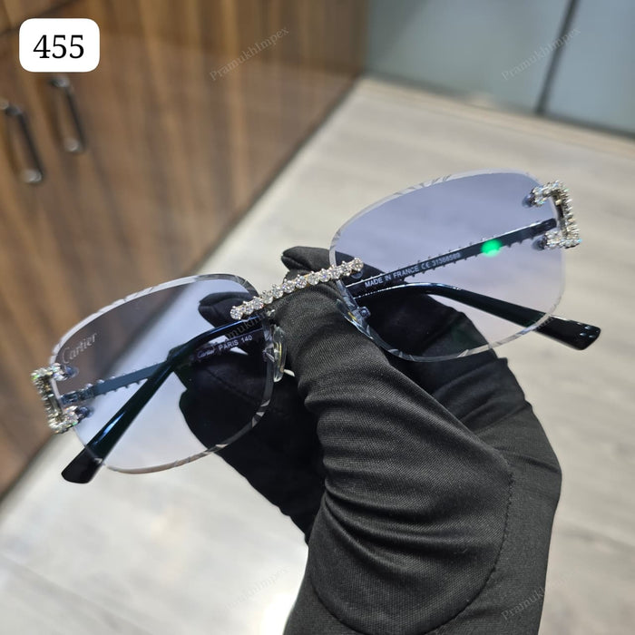 Light blue Lens VVS D Moissanite Sunglasses