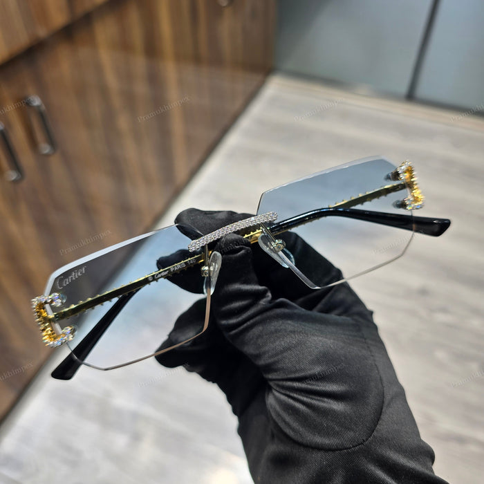 Light Grey Shade Moissanite Sunglasses