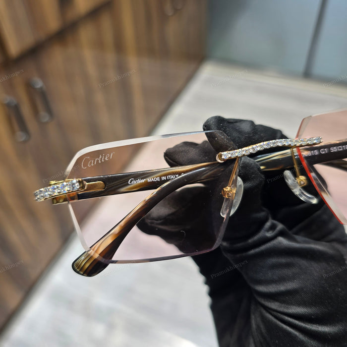 Light Brown Shade Moissanite Sunglasses