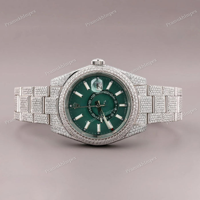 Green Dial Sky Dweller Moissanite Watch