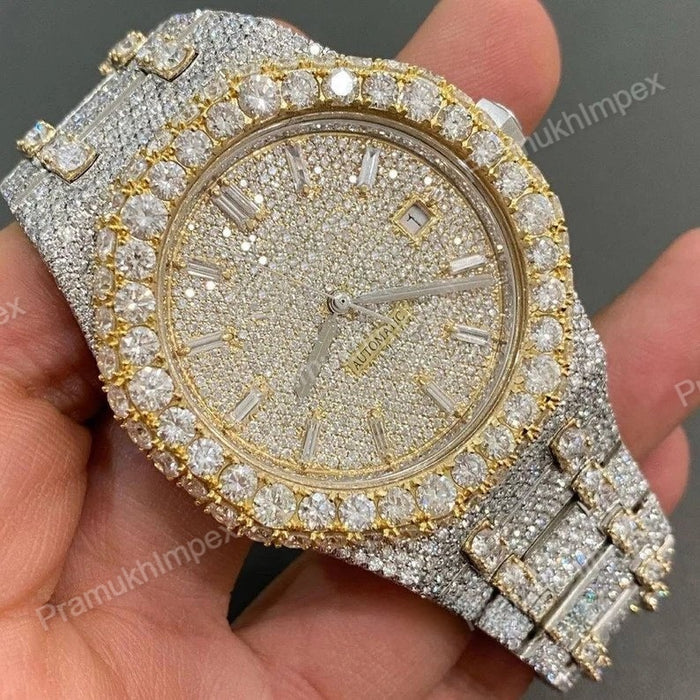 Hip Hop Moissanite Two Tone Luxury Watch