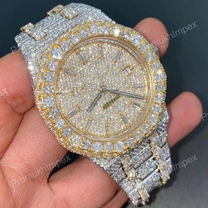 Hip Hop Moissanite Two Tone Luxury Watch