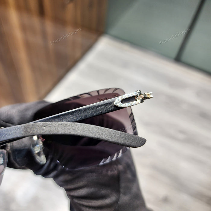 Hip Hop Moissanite Diamond Studded Cross Design Sunglasses