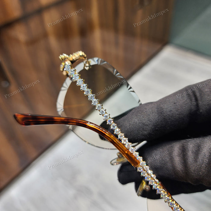 Hip Hop Light Shade Cross Moissanite Sunglasses