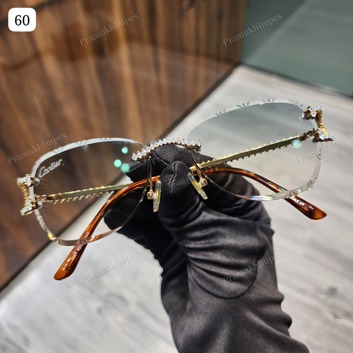 Hip Hop Light Shade Cross Moissanite Sunglasses