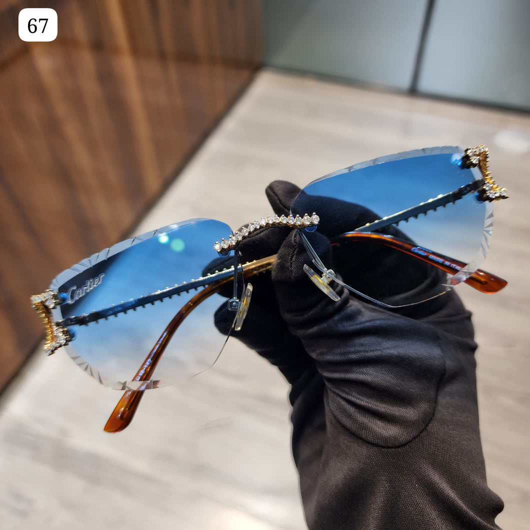 Moissanite Blue Custom Sunglasses