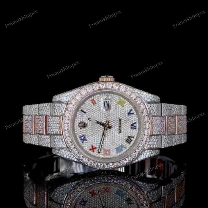 Moissanite Custom Two tone Iced out Watch
