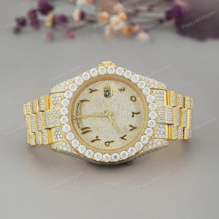 Full Yellow Moissanite Custom Iced Out Watch