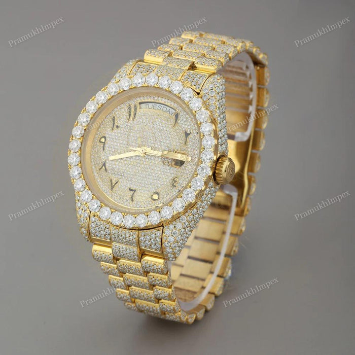 Full Yellow Moissanite Custom Iced Out Watch