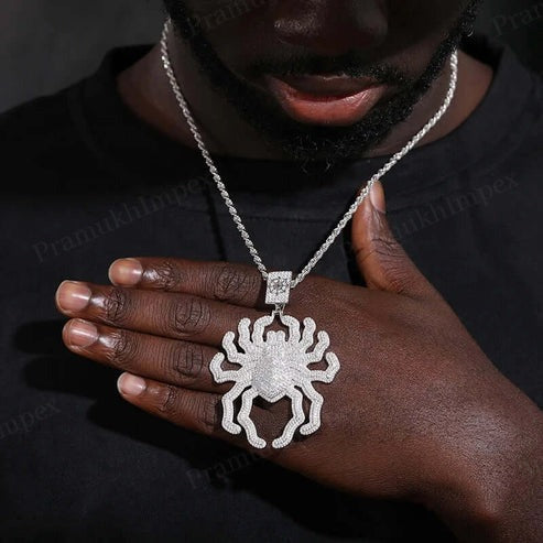 Hip Hop 925 Silver VVS Moissanite Iced Out Arachnid Pendant