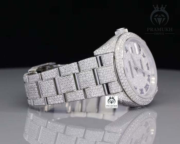Rolex Moissanite Hip Hop Custom Stainless Steel Watch