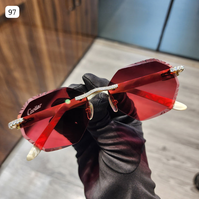 Moissanite Diamond Red Sunglasses