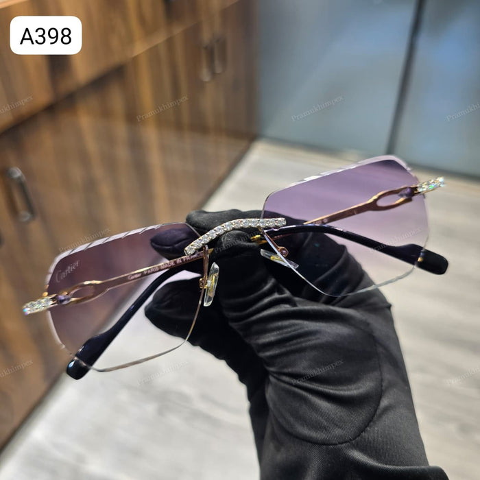 Moissanite Lavender Purple Iced Out Sunglasses