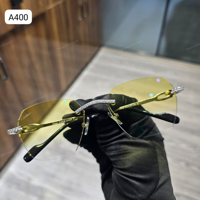 Custom Olive Yellow Moissanite Diamond Sunglasses