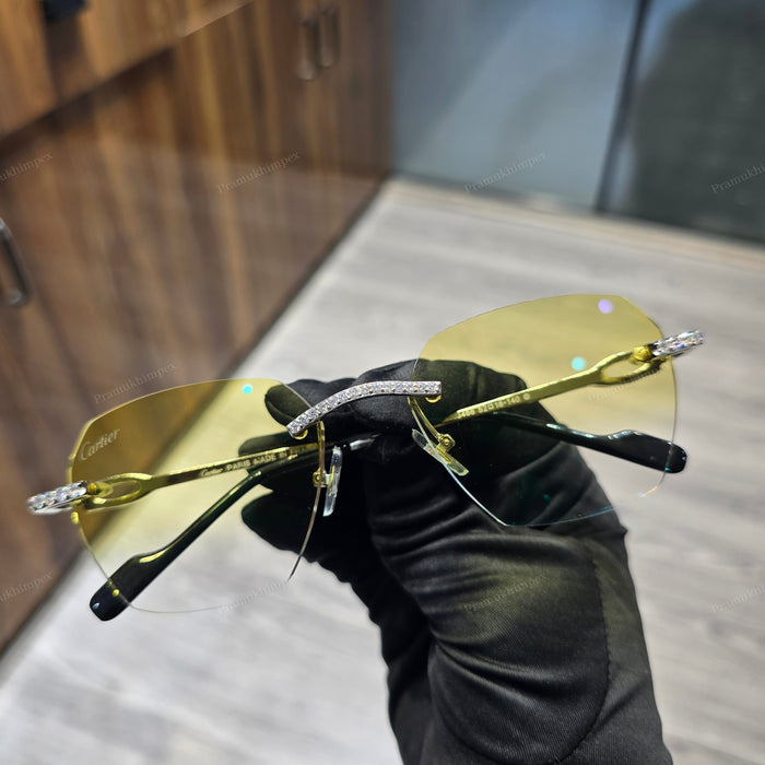 Custom Olive Yellow Moissanite Diamond Sunglasses