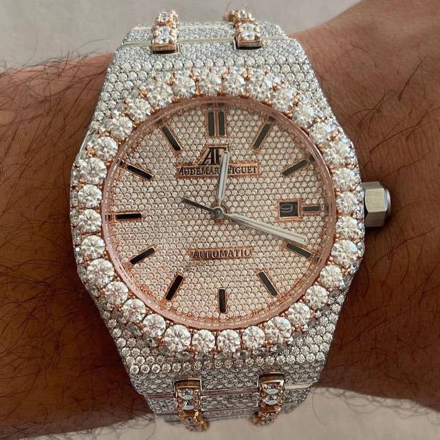 Iced Out Studded Custom Moissanite Watch
