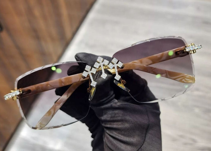 Moissanite Custom Cross Sunglasses