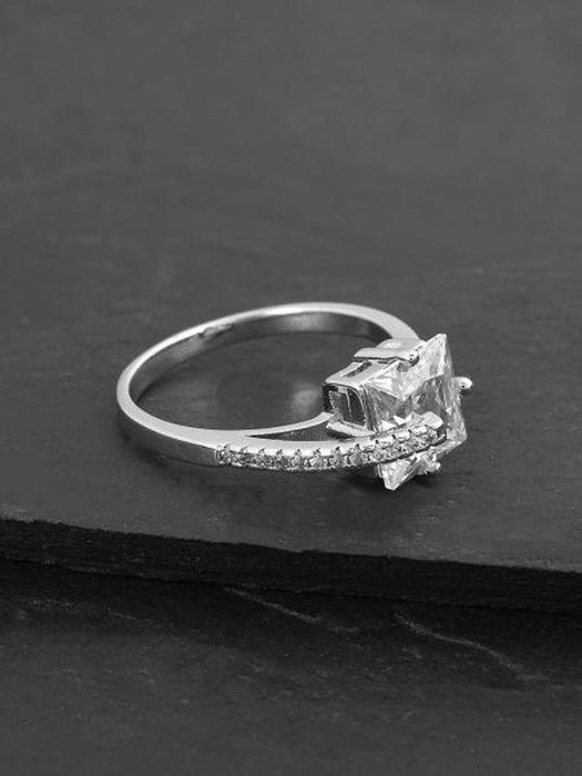 0.75CT Princess Cut Moissanite ring, Rose Gold Art Deco Engagement Ring, Stackable Diamond ring, anniversary rings