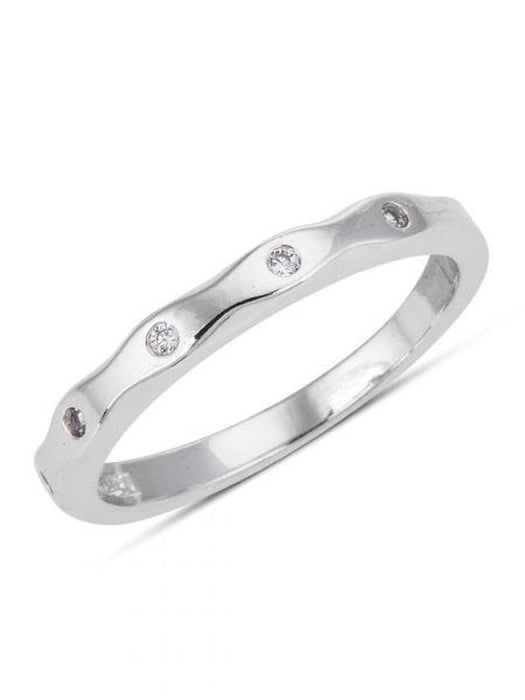 Round Diamond Wedding Band, 14k White Gold Unique Vintage Ring, Thin Dainty Diamond Jewelry, women Celtic bridal gift, Engagement ring bands