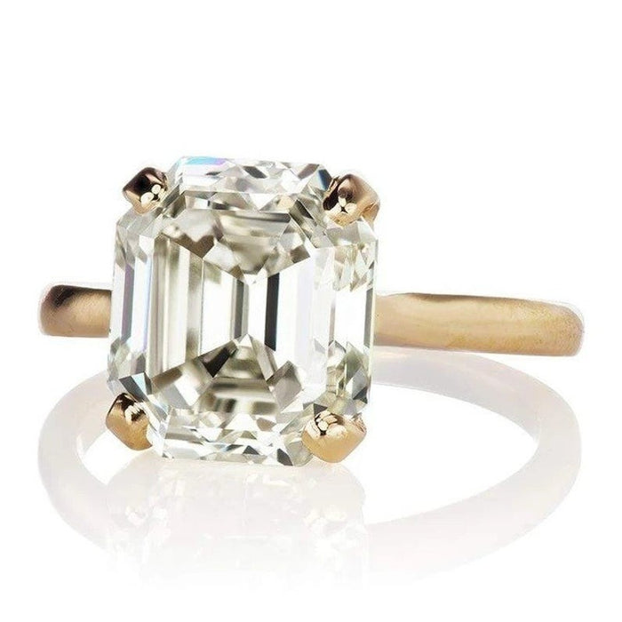 5.86CT Stunning Asscher Cut Moissanite 14K Gold engagement ring vintage Diamond wedding Bridal Promise gift for women jewelry