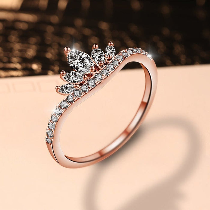 Marquise shaped Moissanite Diamond ring, Rose gold Engagement Ring, unique Cluster engagement ring, wedding Promise gift for women