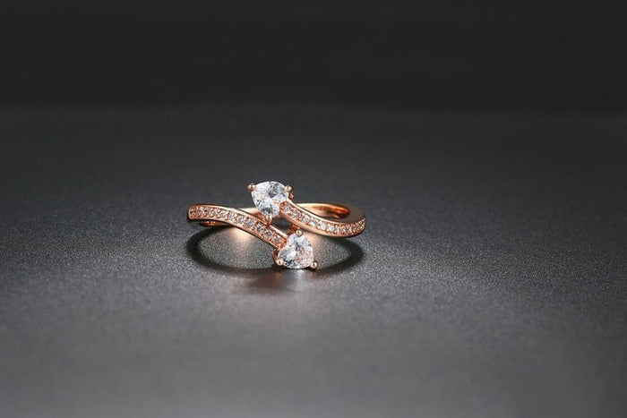 Heart Cut Moissanite Diamond Engagement Ring/10K Solid Rose Gold Ring/Promise Ring/ Gift Propose Ring/stackable ring