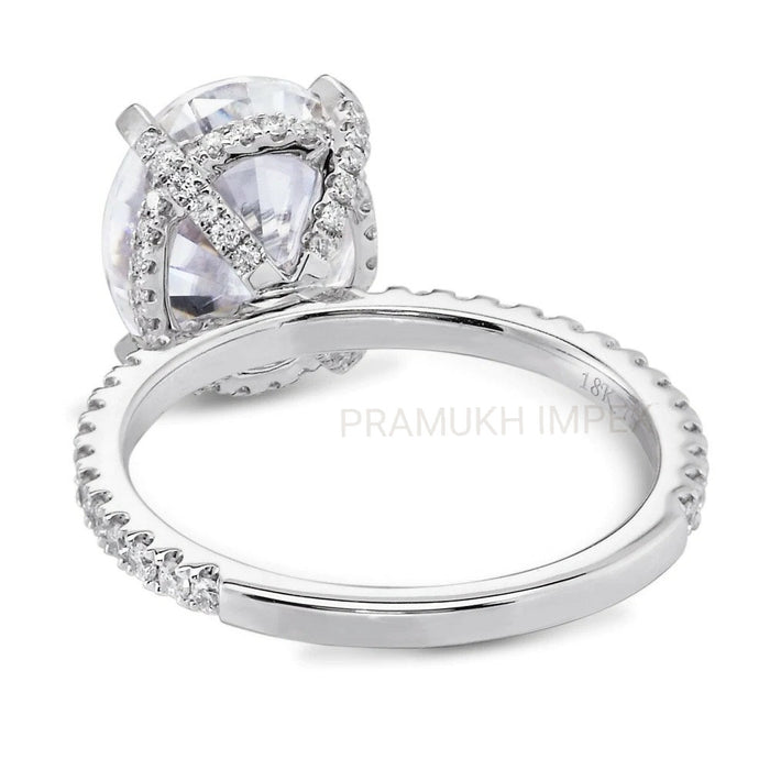 3.50TCW Oval Cut Moissanite White Gold vintage unique engagement ring for women Diamond Anniversary gift Edwardian 3/4 Eternity wedding Band - pramukhimpex