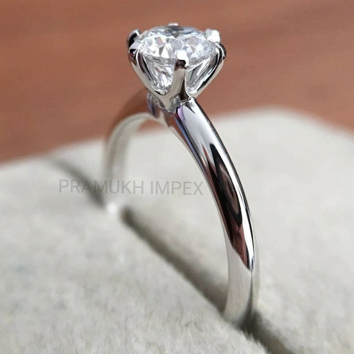 Moissanite Engagement Ring White Gold vintage Promise Engagement Ring for women Round Diamond wedding Anniversary Gift - pramukhimpex