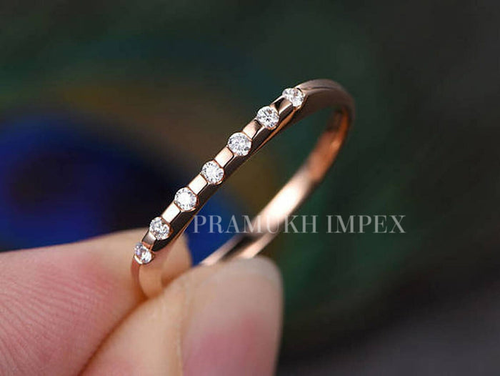Art deco midi rings Sterling silver rings 10k/14k/18k unique wedding bands rose gold for women Matching band Gift for her on esty - pramukhimpex