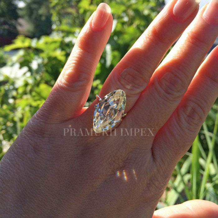 Antique Marquise shape Moissanite Engagement Ring, 14K Yellow Gold 10.71ct  promise ring, forever one, Unique Design Diamond Wedding Ring - pramukhimpex