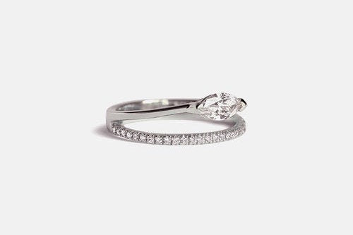 Marquise moissanite Engagement Ring cluster vintage white gold wedding ring for women diamond anniversary gift for her - pramukhimpex