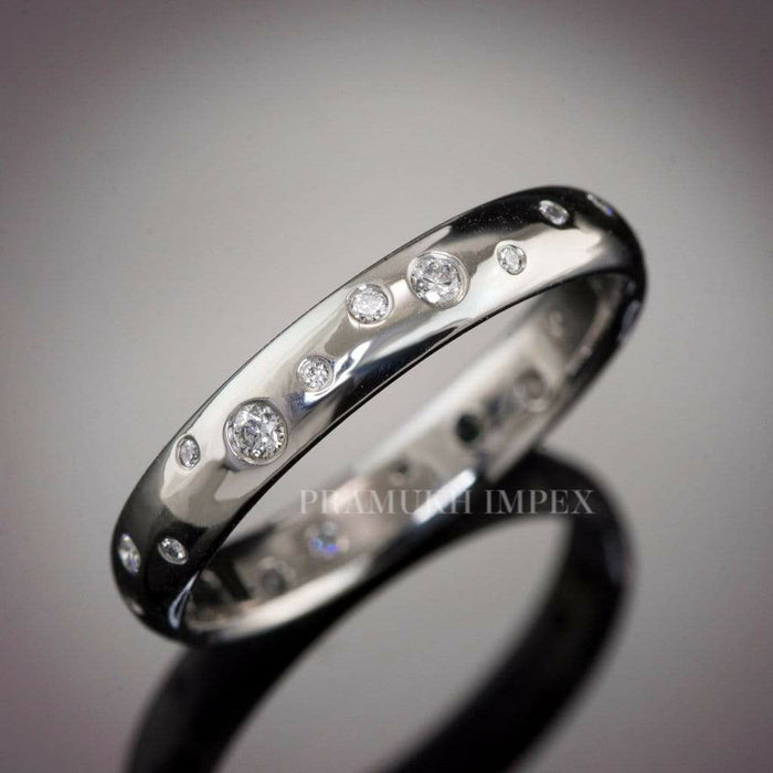 3.5mm Art Deco Wedding Band - Eternity Wedding Band - Vintage Style Band - Random Scattered Narrow Domed  Band-Sterling Silver Band - pramukhimpex