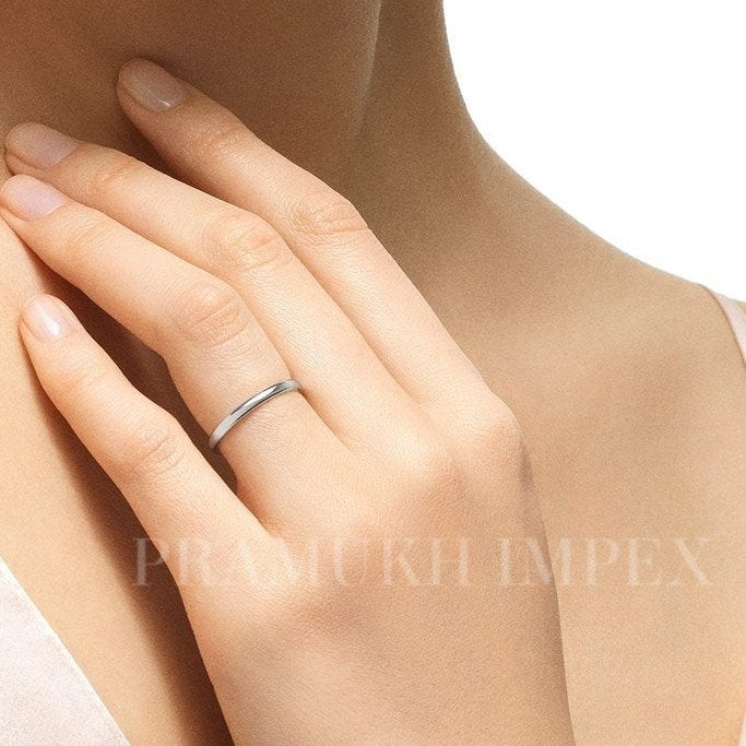 Simple Wedding Band Unique Yellow Gold Dainty Stacking Engagement Ring Delicate Ring Thin wedding band Anniversary Gift - pramukhimpex