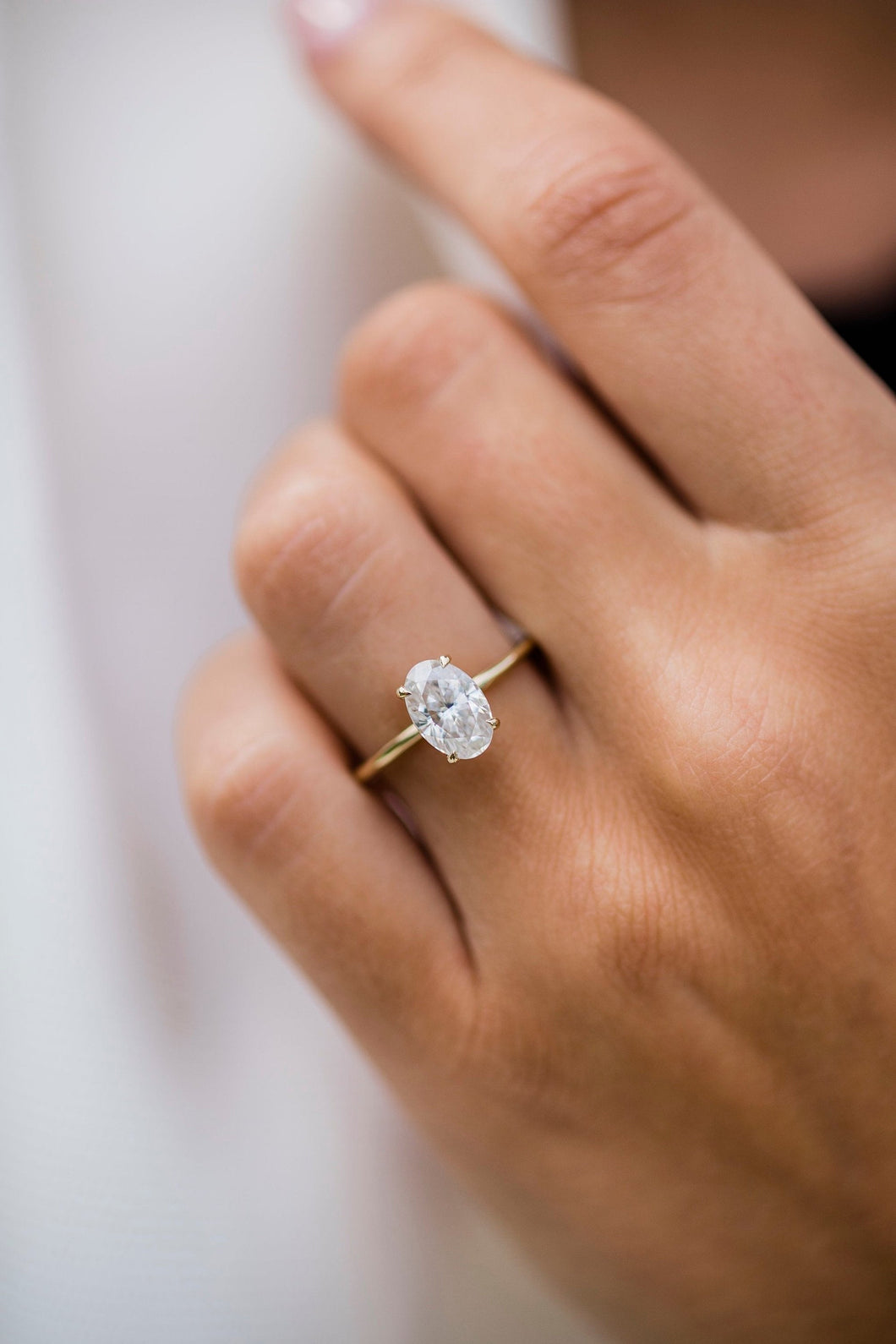 Oval Cut Moissanite Engagement Ring / 14K Solid Gold Ring / Promise ring / 1.85CT Manmade Diamond Wedding / Anniversary Ring - pramukhimpex