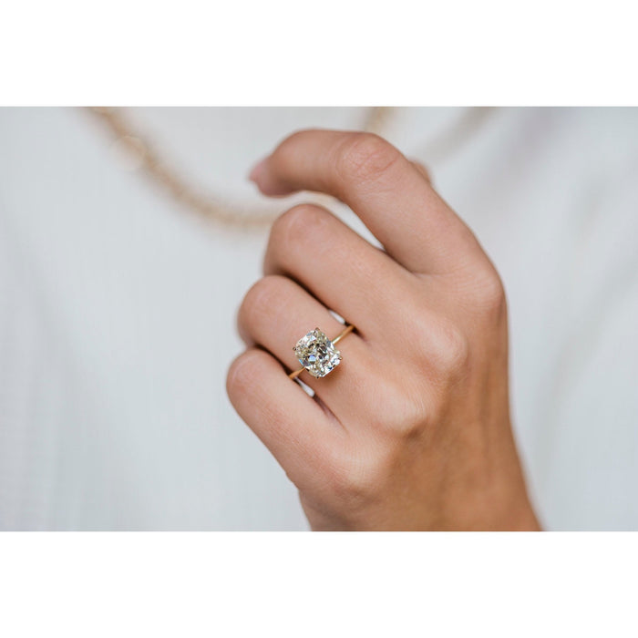 Old Mine Cushion Moissanite Engagement Ring 14K Solid Gold Ring 3.50CT Promise ring Wedding Ring annivarsary Gift - pramukhimpex
