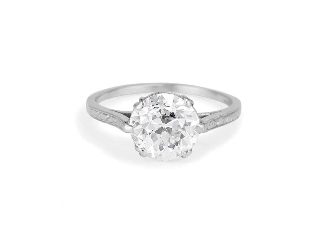 Edwardian Old European Cut Diamond Cluster Engagement Ring, 2.12CT Moissanite 14k Gold Vintage Ring for her - pramukhimpex