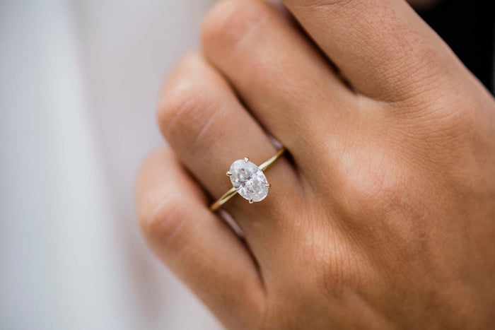 Oval Cut Moissanite Engagement Ring / 14K Solid Gold Ring / Promise ring / 1.85CT Manmade Diamond Wedding / Anniversary Ring - pramukhimpex