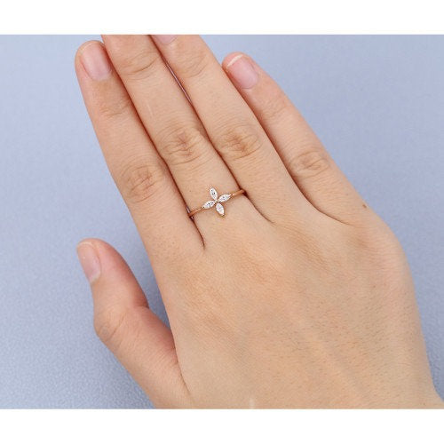 Stunning Exquisite marquise wedding ring rose gold marquise cut unique ring for women christmas gift anniversary gift birthday gift - pramukhimpex
